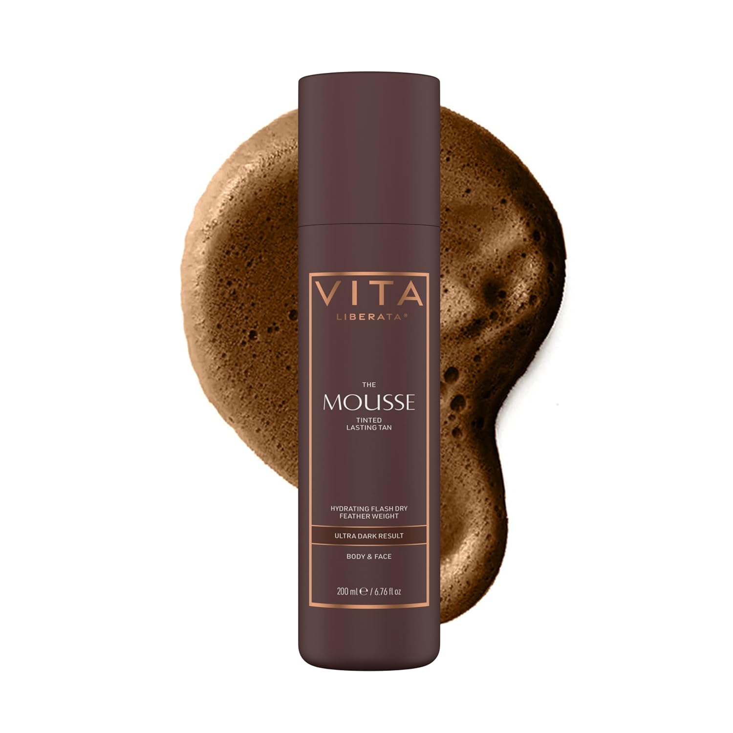 VITA LIBERATA Tinted Self Tanner Mousse - Medium, Lightweight & Fast Drying Formula, Tinted For Easy Application, Lasting Tan, Formulated with Organic Aloe Vera & Hyaluronic Acid, 6.76 fl oz