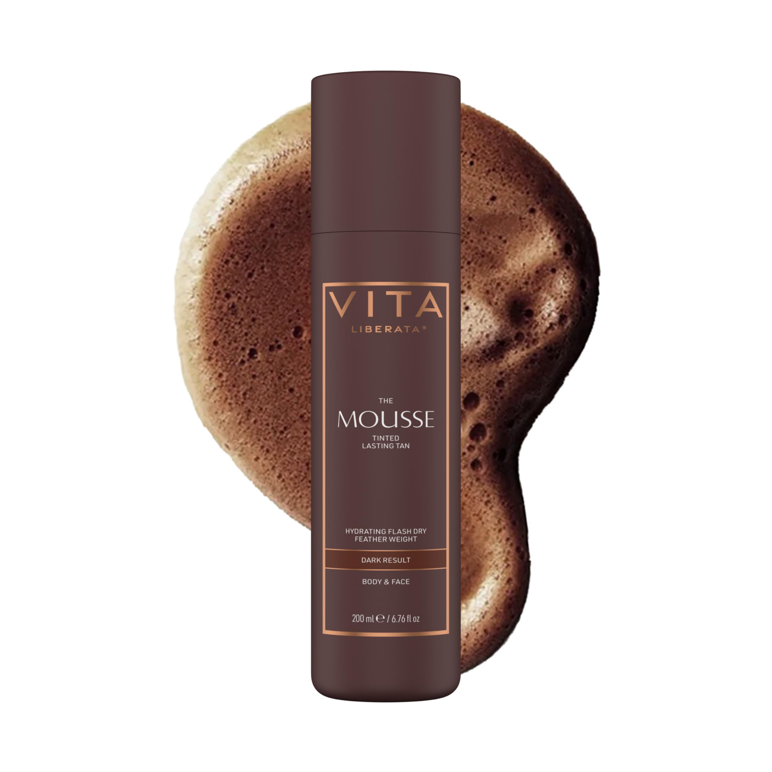 VITA LIBERATA Tinted Self Tanner Mousse - Medium, Lightweight & Fast Drying Formula, Tinted For Easy Application, Lasting Tan, Formulated with Organic Aloe Vera & Hyaluronic Acid, 6.76 fl oz